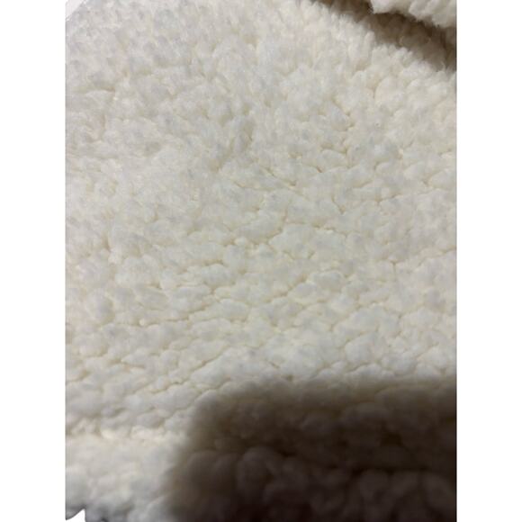 Melrose and Market M 8/10 white sherpa fuzzy soft 3/4 zip 100 polyester NWT - Picture 7 of 7